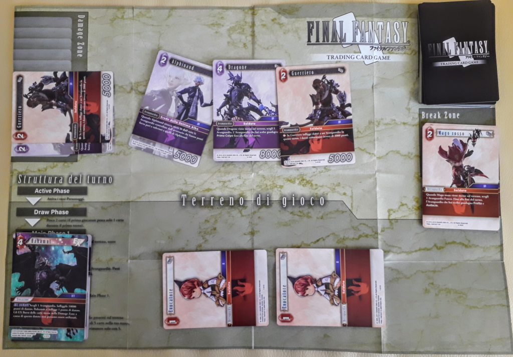 fase di una partita al gioco di carte Final Fantasy TCG